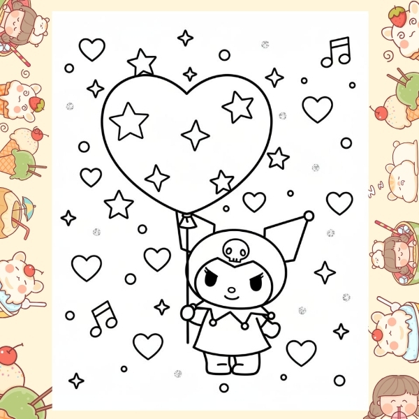 tranh tô màu Kuromi 47