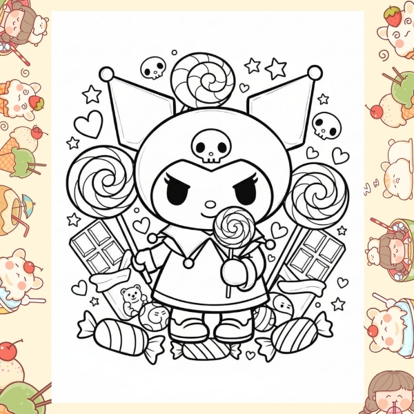 tranh tô màu Kuromi 48