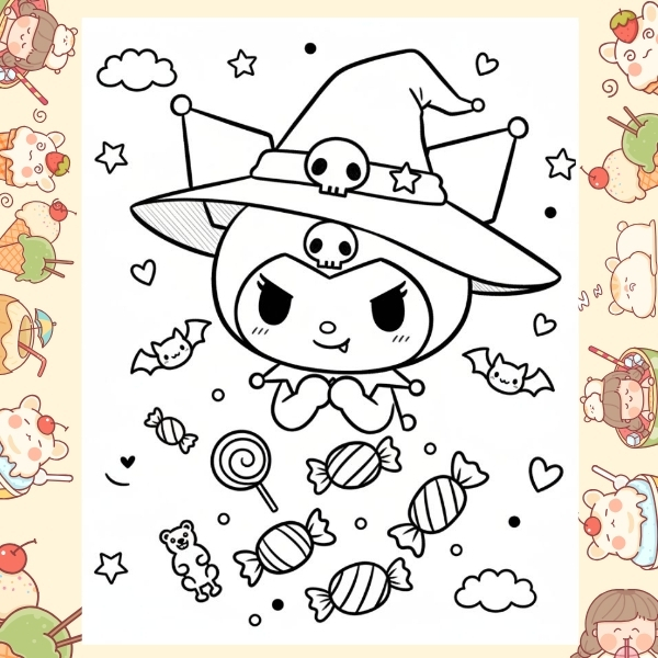 tranh tô màu Kuromi 49