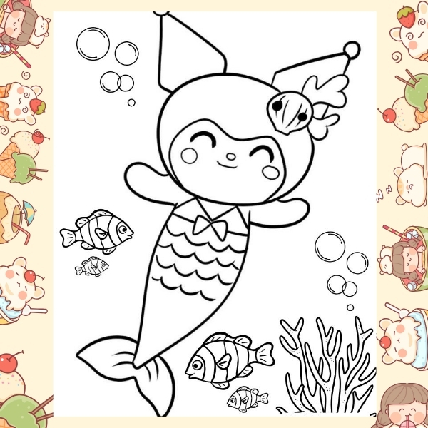 tranh tô màu Kuromi 64