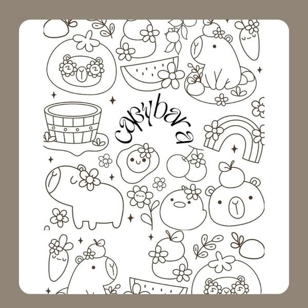 tranh tô màu capybara 63