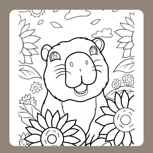 tranh tô màu capybara 67