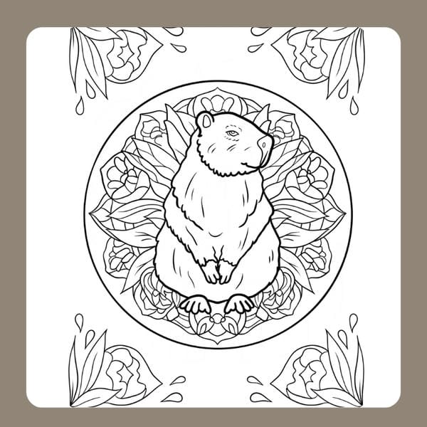 tranh tô màu capybara 68