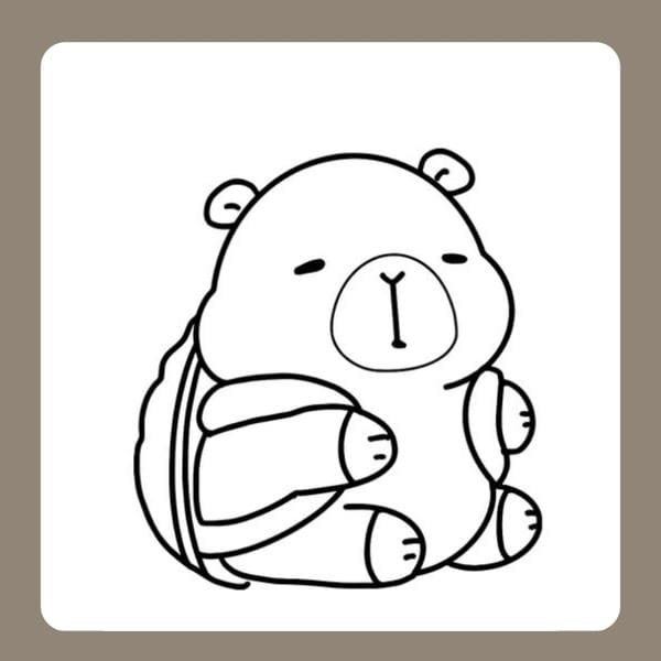 tranh tô màu capybara 70