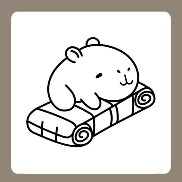 tranh tô màu capybara 71