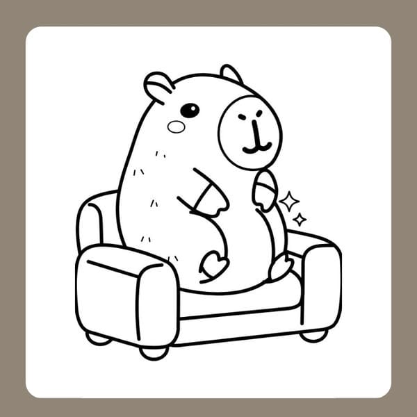 tranh tô màu capybara 72