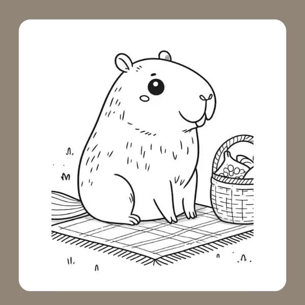 tranh tô màu capybara 74