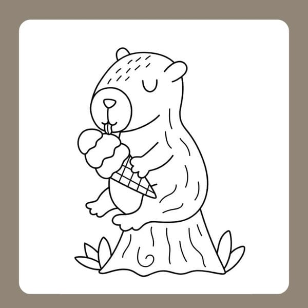 tranh tô màu capybara 75