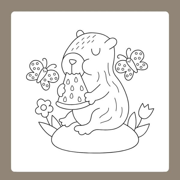 tranh tô màu capybara 76