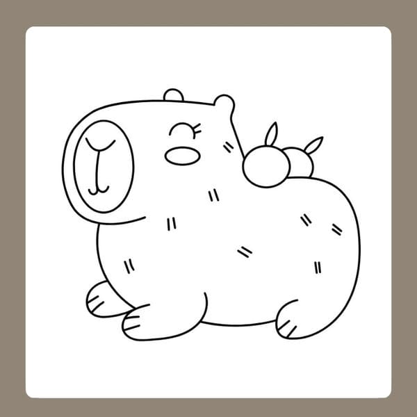 tranh tô màu capybara 77