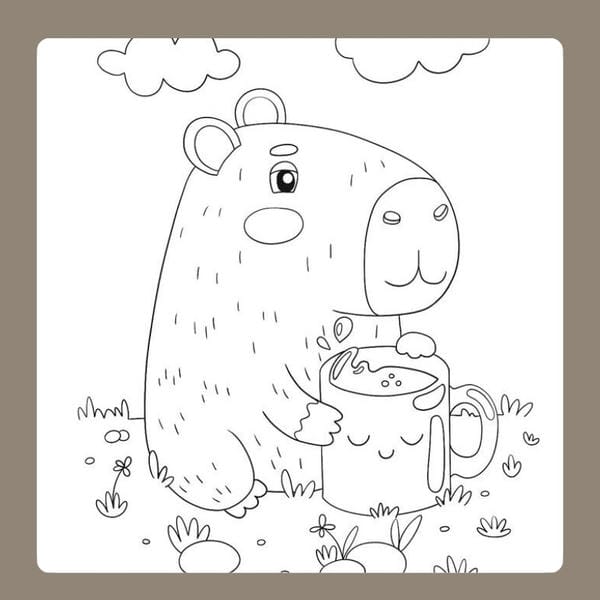 tranh tô màu capybara 78