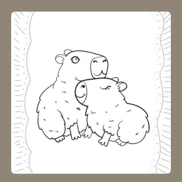 tranh tô màu capybara 79