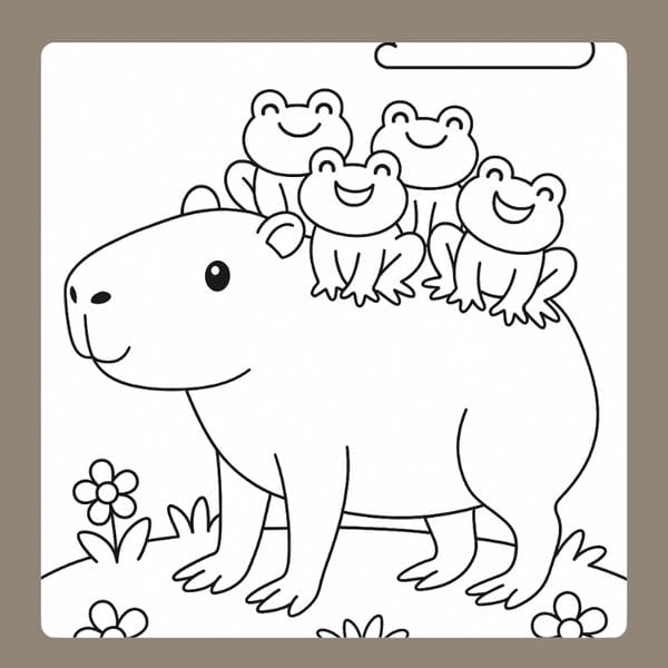 tranh tô màu capybara 80