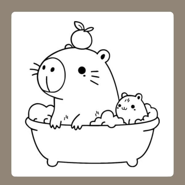 tranh tô màu capybara 81