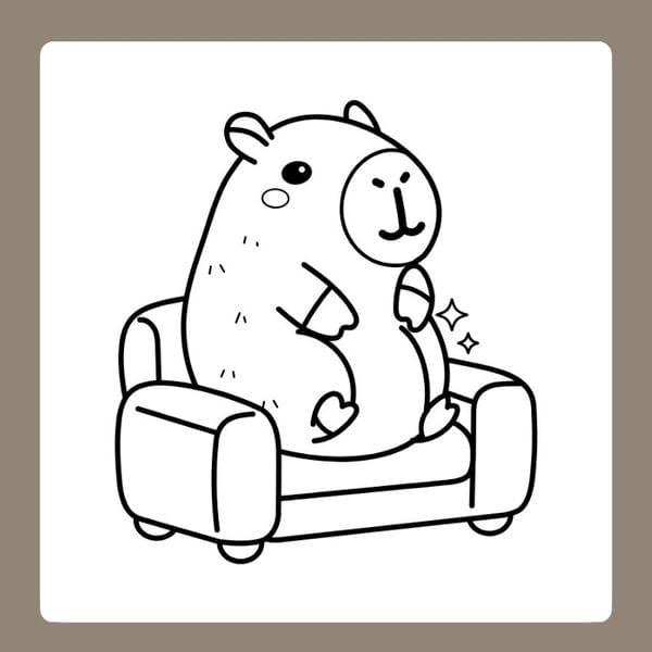 tranh tô màu capybara 83