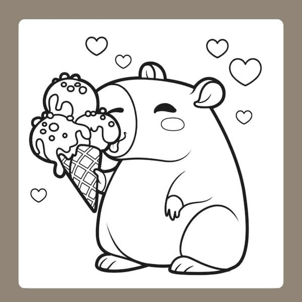 tranh tô màu capybara 87