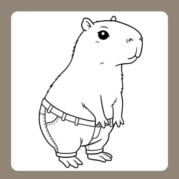 tranh tô màu capybara 88