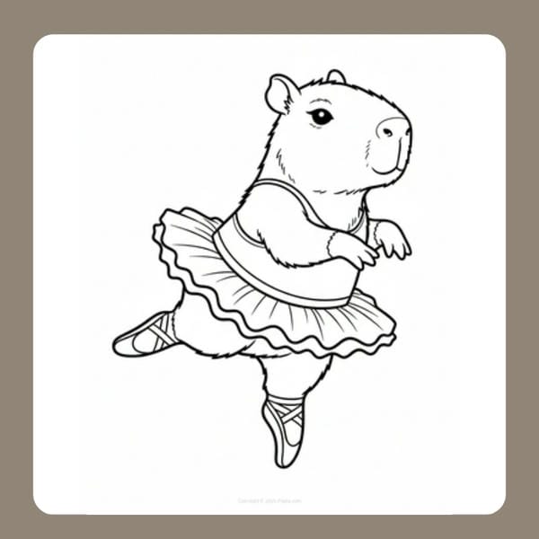 tranh tô màu capybara 90