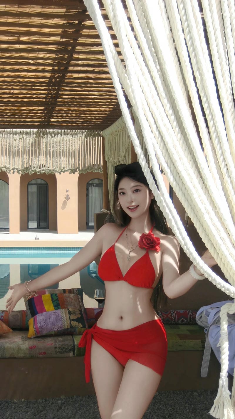 bikini lọt khe màu đỏ 25