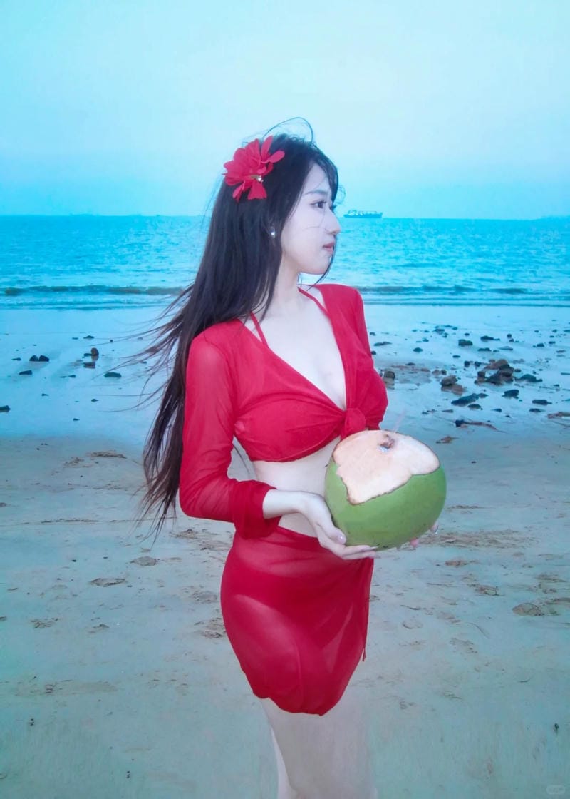 bikini lọt khe màu đỏ 8