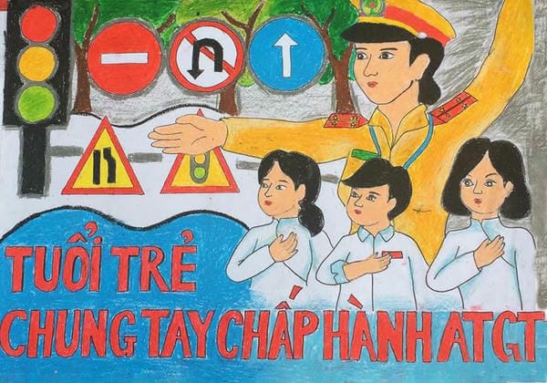 tranh vẽ an toàn giao thông đạt giải nhất 2