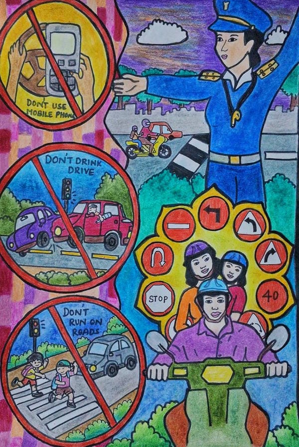tranh vẽ an toàn giao thông đạt giải nhất 28