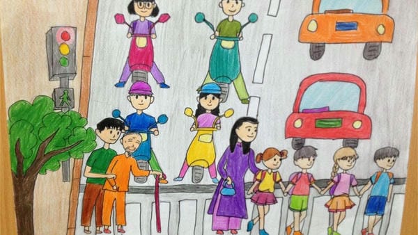 tranh vẽ an toàn giao thông đạt giải nhất 3