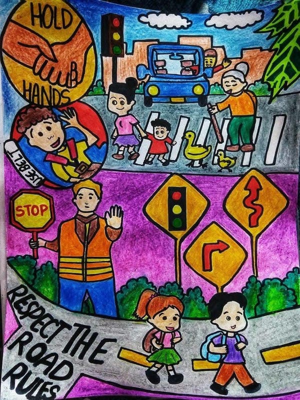 tranh vẽ an toàn giao thông đạt giải nhất 4