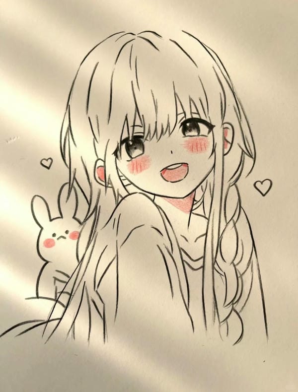 tranh vẽ anime cute