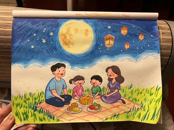 tranh vẽ gia đình đẹp nhất