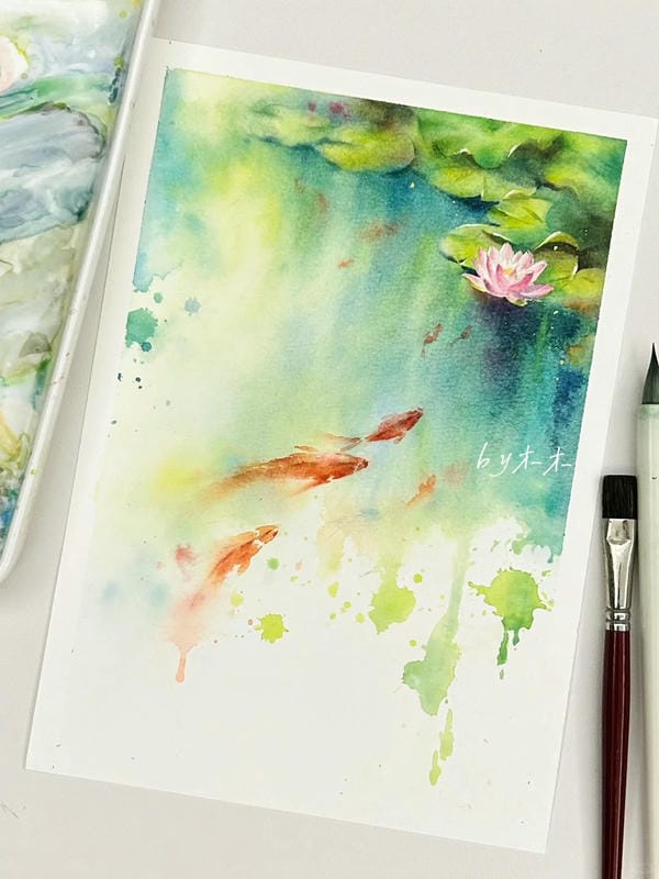 tranh vẽ phong cảnh bằng màu nước