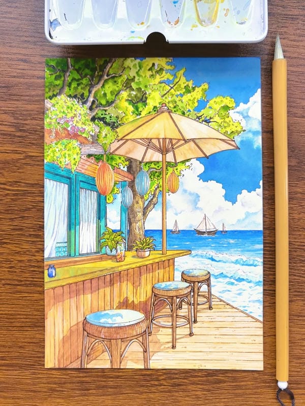tranh vẽ phong cảnh biển