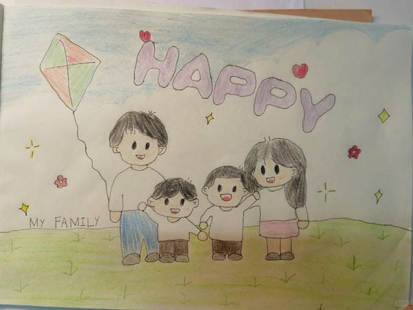 tranh vẽ về gia đình đẹp nhất