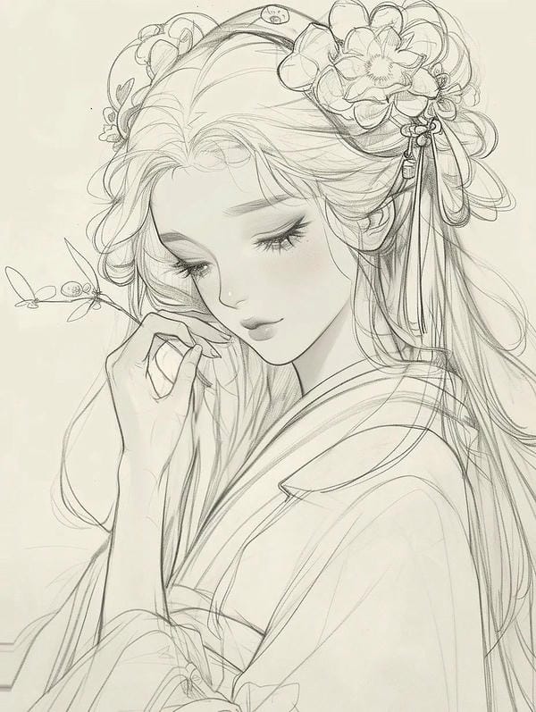 vẽ tranh anime cổ trang 23