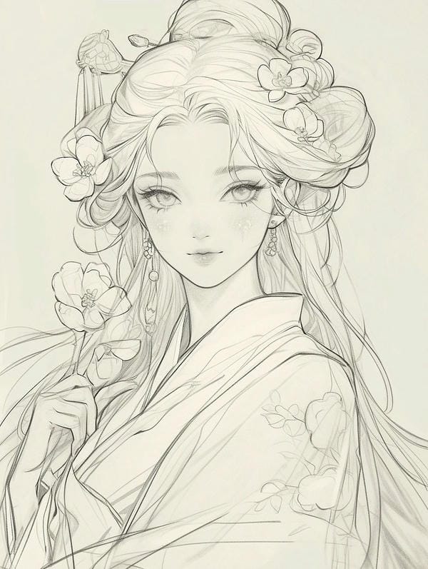 vẽ tranh anime cổ trang 24