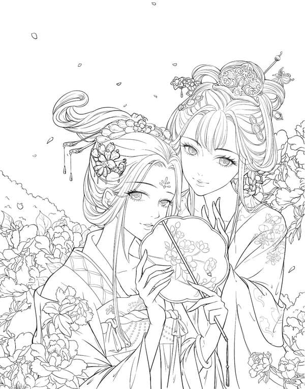 vẽ tranh anime cổ trang 8