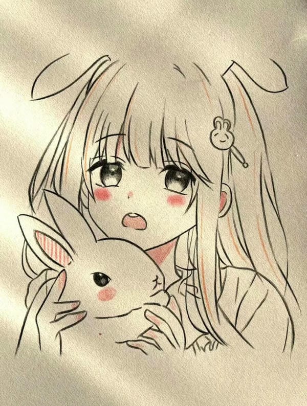 vẽ tranh anime cute 2