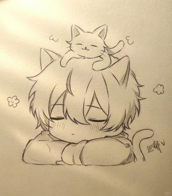 vẽ tranh anime cute 21