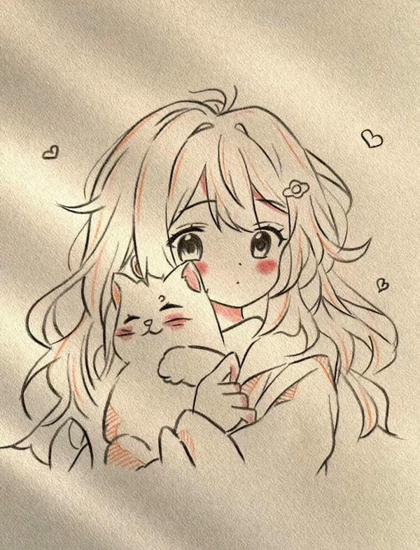 vẽ tranh anime cute 3