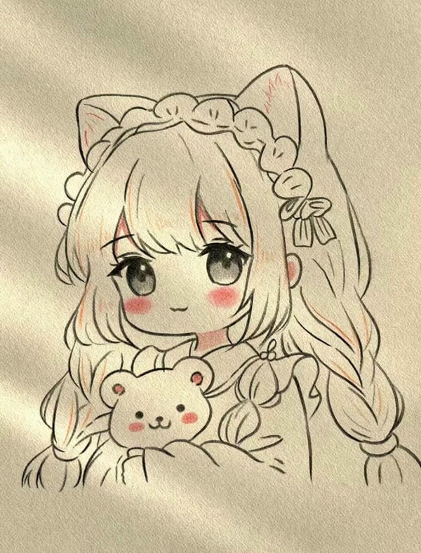 vẽ tranh anime cute 9