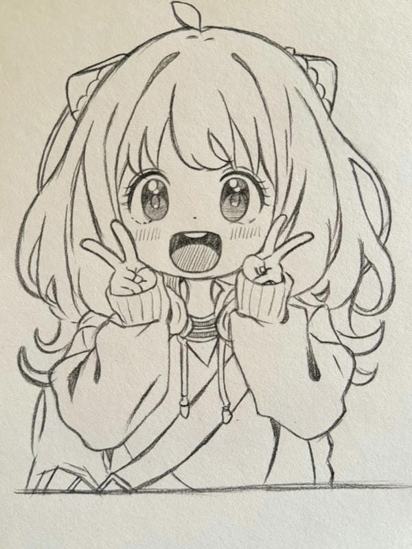 vẽ tranh anime nữ bằng bút chì 24