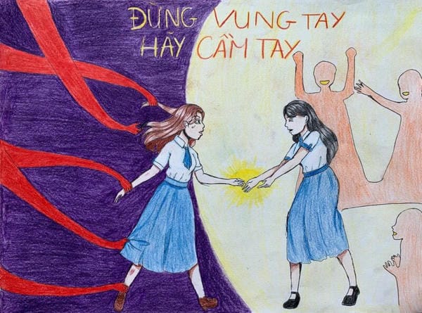 vẽ tranh bạo lực học đường 10