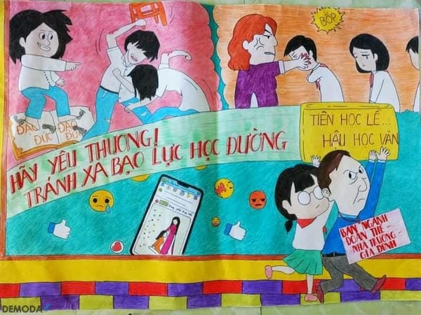vẽ tranh bạo lực học đường 11
