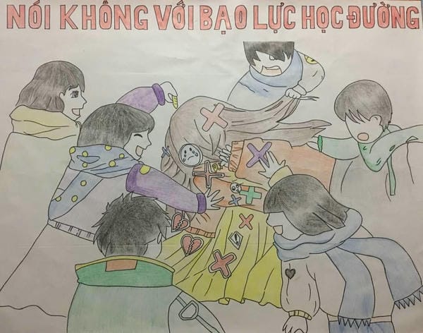 vẽ tranh bạo lực học đường 12