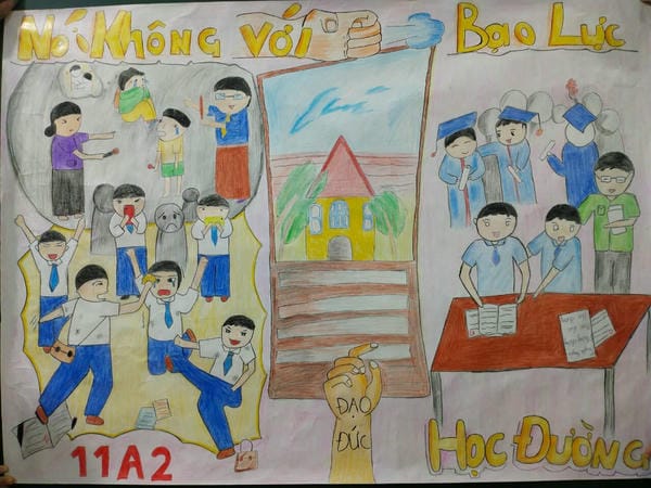 vẽ tranh bạo lực học đường 13