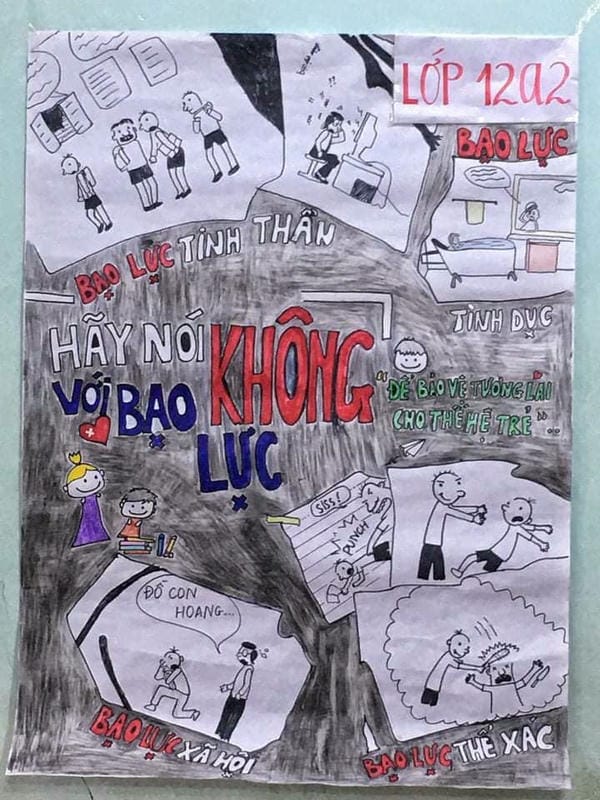 vẽ tranh bạo lực học đường 14
