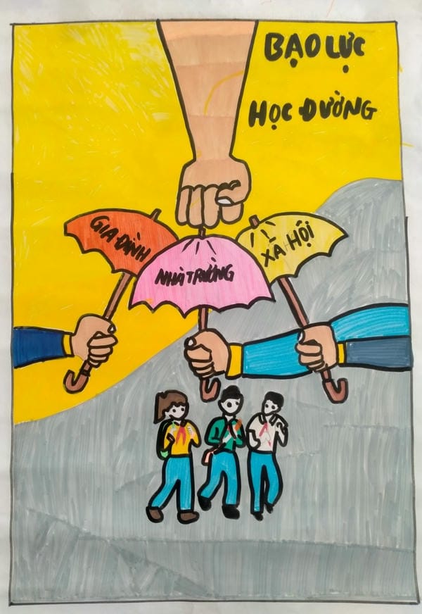 vẽ tranh bạo lực học đường 18