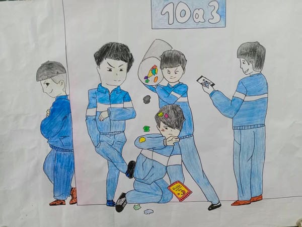 vẽ tranh bạo lực học đường 2