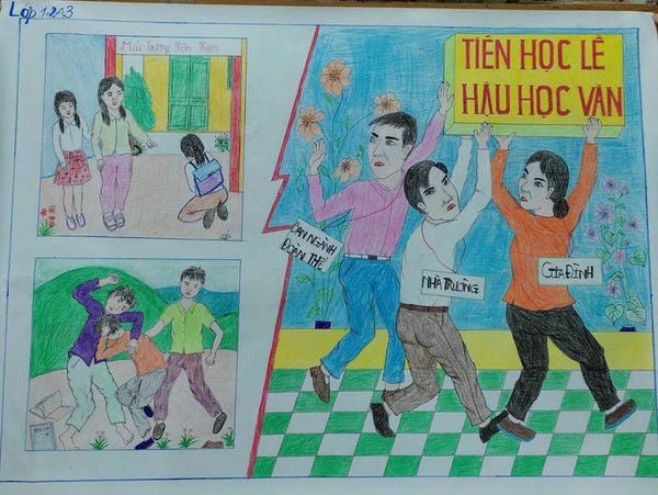 vẽ tranh bạo lực học đường 3