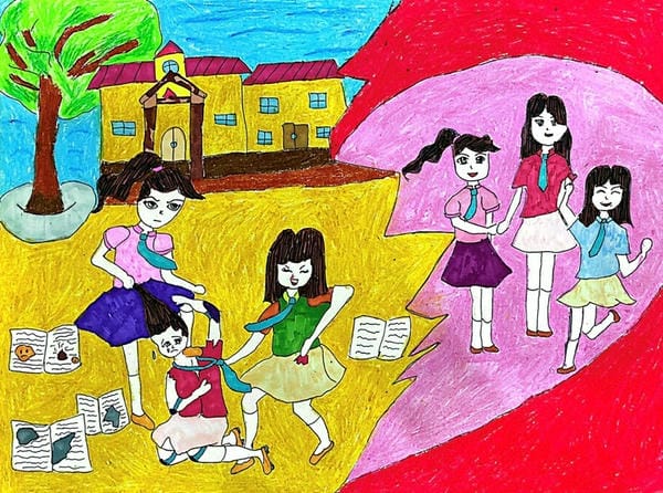 vẽ tranh bạo lực học đường 5
